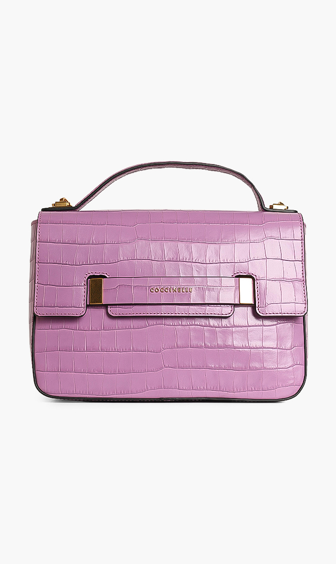 

COCCINELLE Croc Leather Crossbody Bag