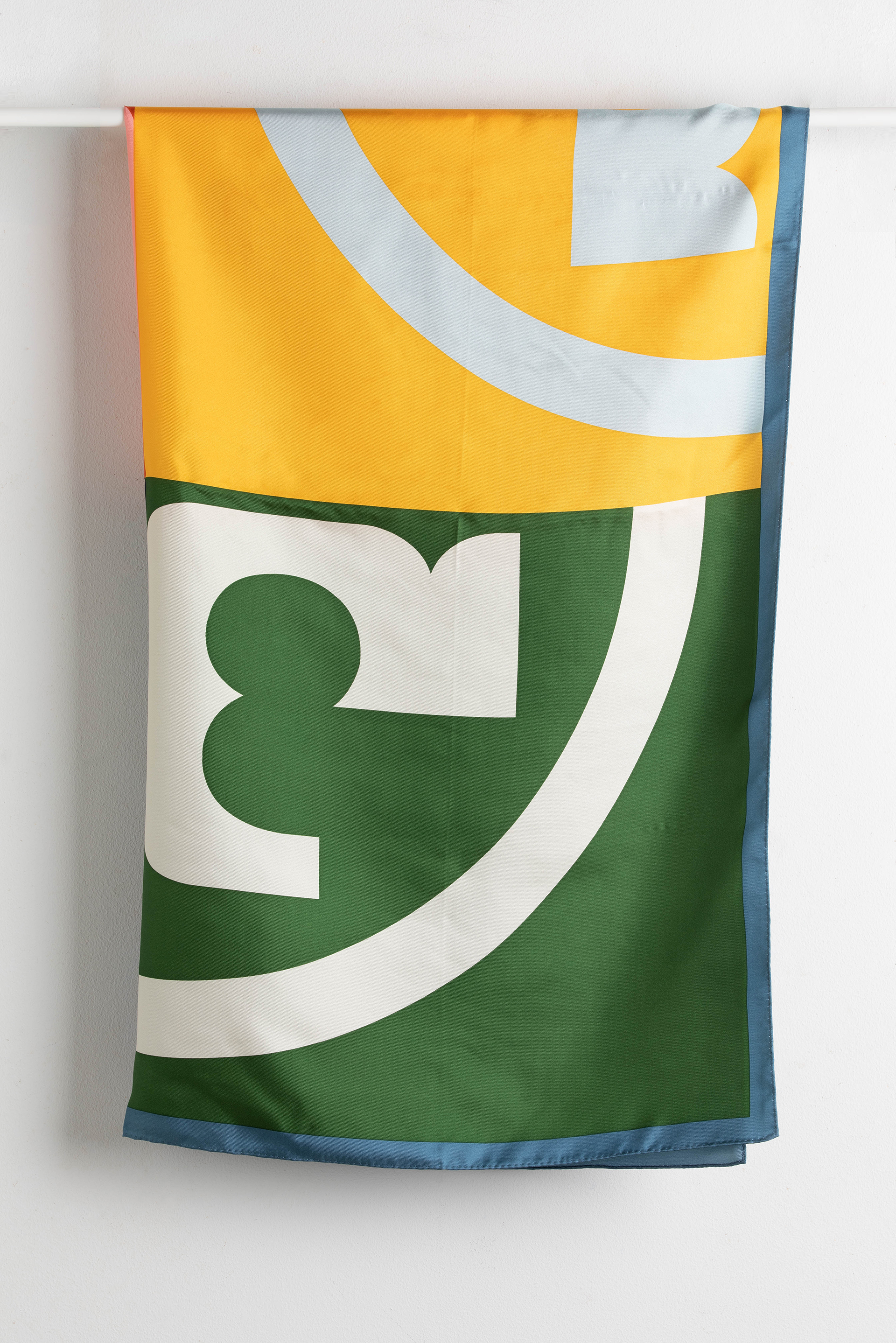 

TORY BURCH Color-block Logo Silk Square Scarf