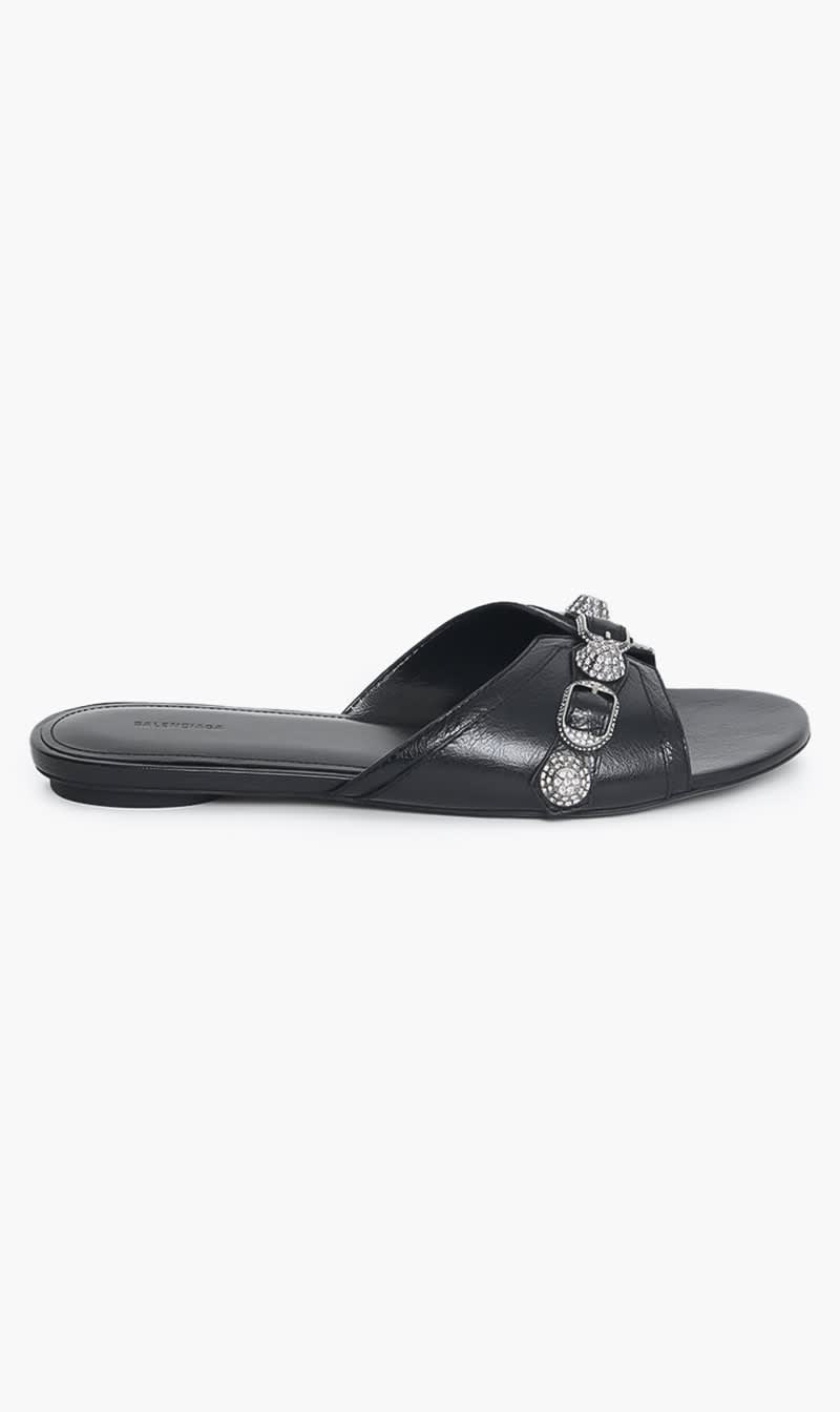 

Balenciaga Black Cagole Sandal Flat Arenastr for Women | The Deal Outlet