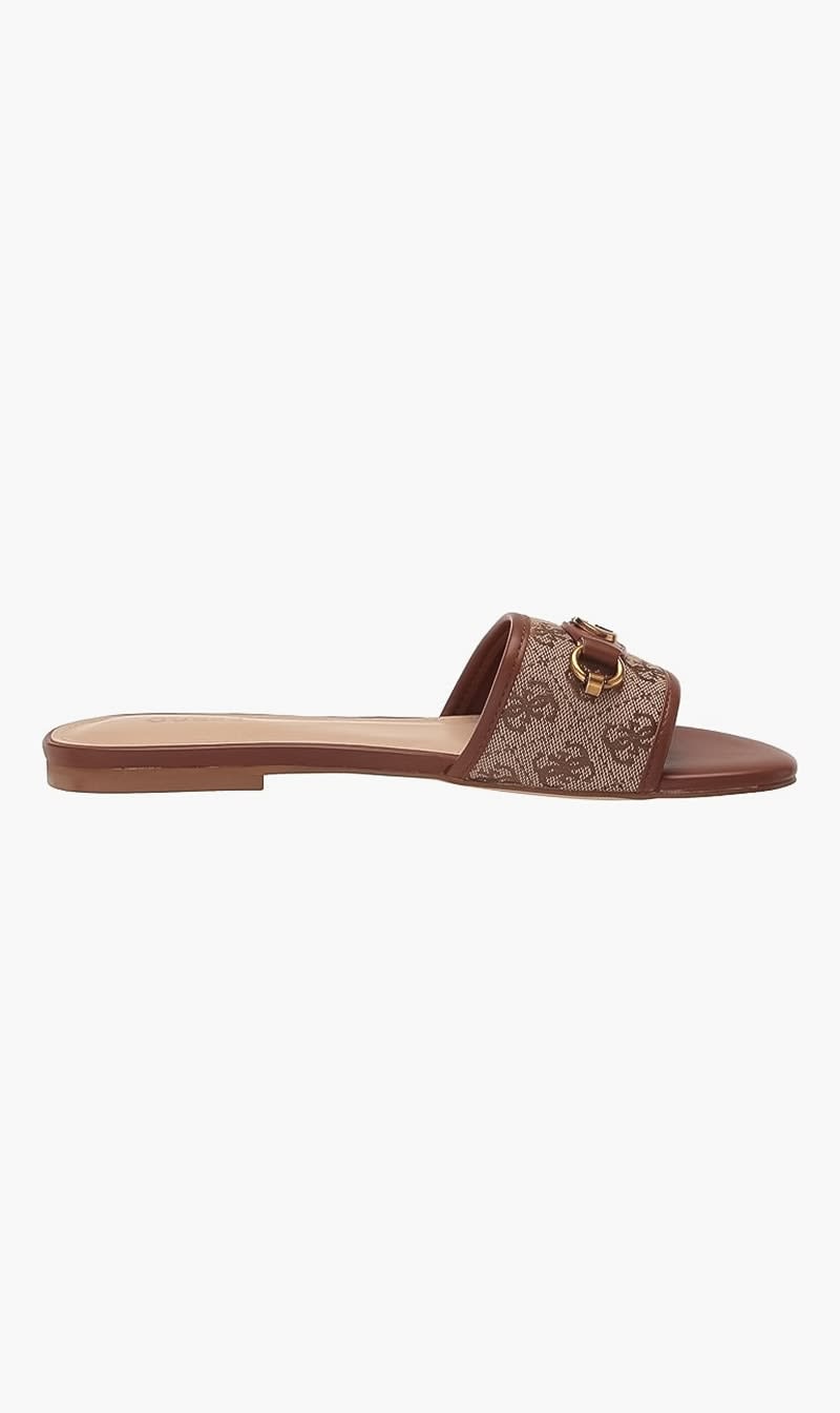 

Guess Brown 4g Logo Flat Sandals for Women | The Deal Outlet