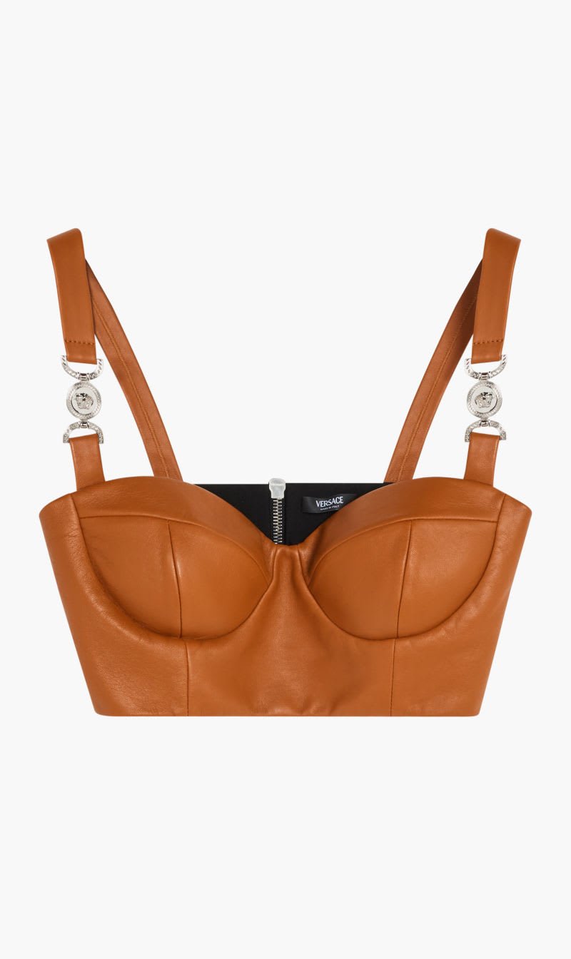 

Versace Multi-color Medusa '95 Leather Bustier Top for Women | The Deal Outlet