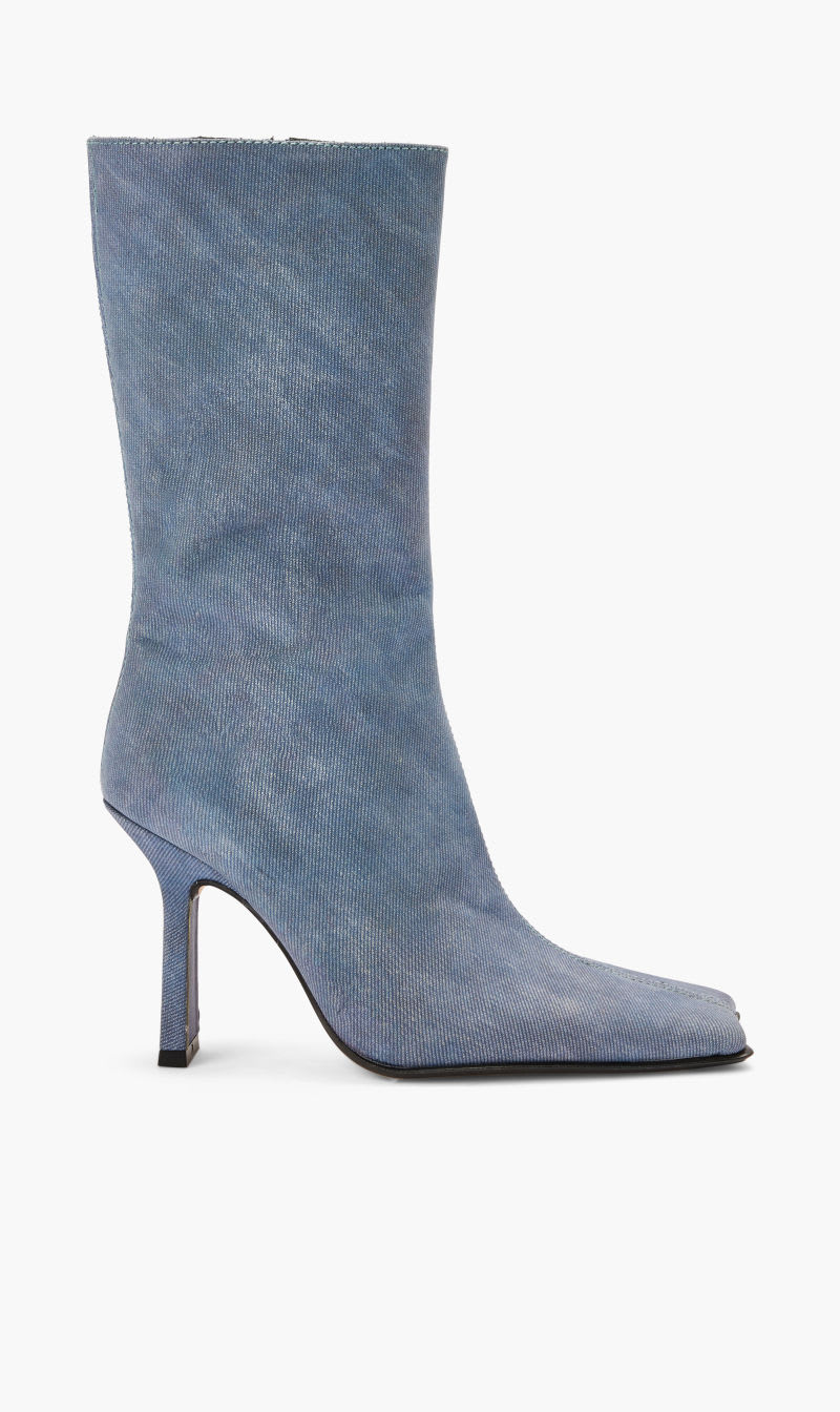 

Miista Grey Noor Denim Boots for Women | The Deal Outlet