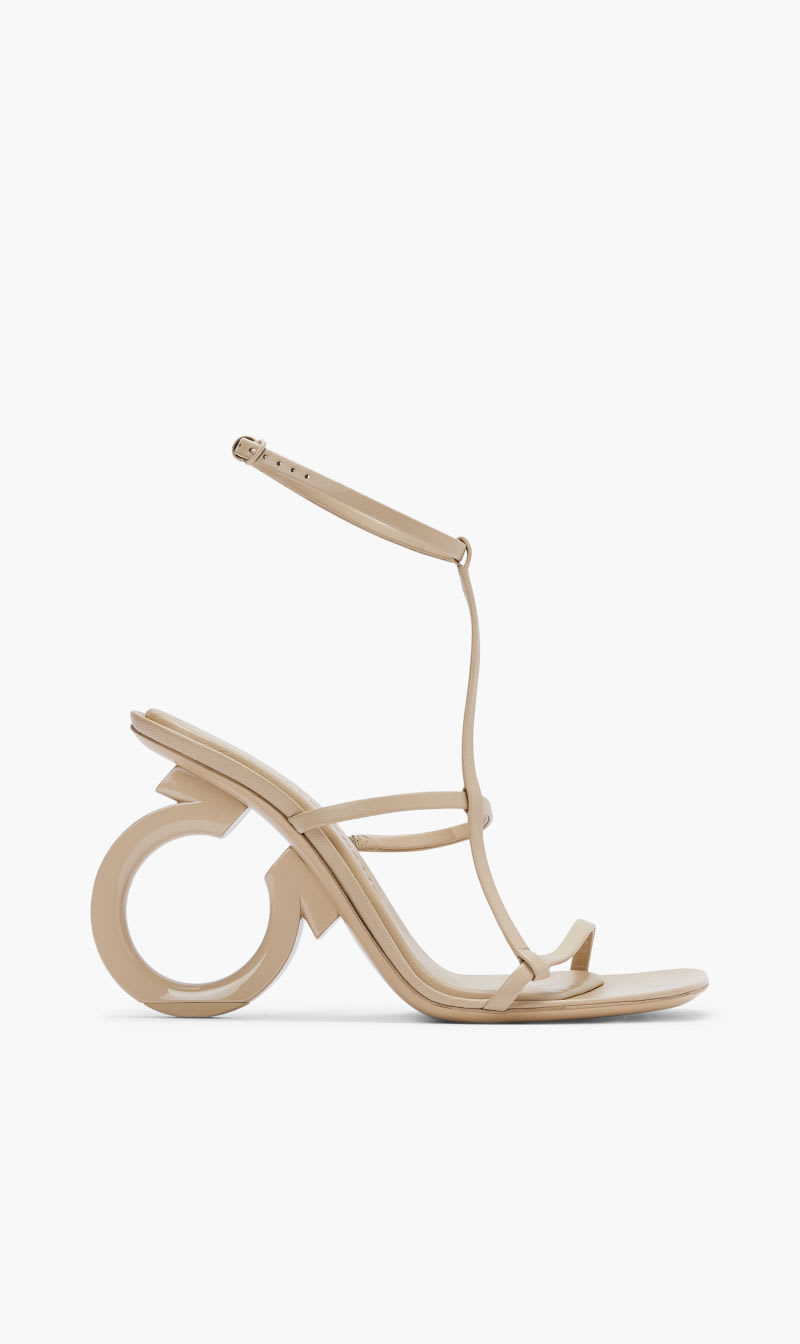 

Salvatore Ferragamo Beige Aglalia X5 Ankle Strap Sandal for Women | The Deal Outlet