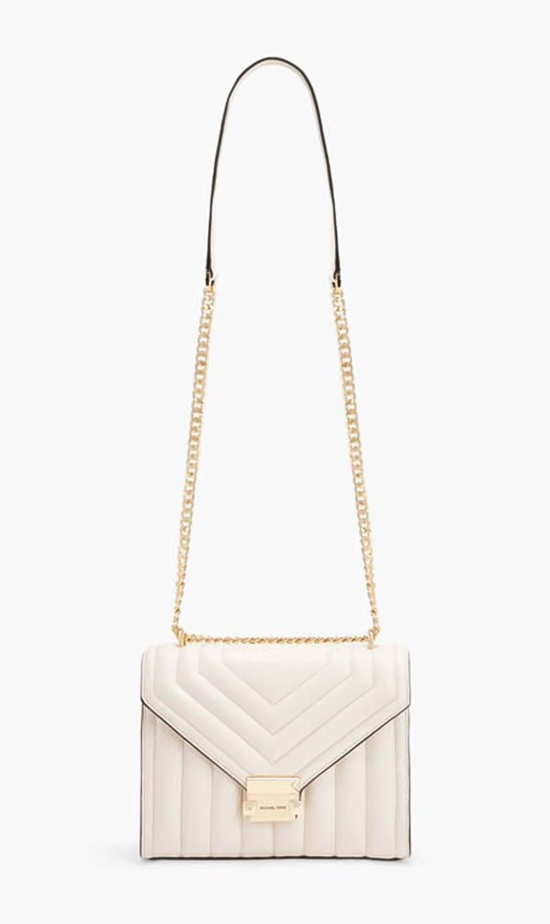 

Michael Kors Beige Whitney Md Flap Chn Shldr for Women | The Deal Outlet