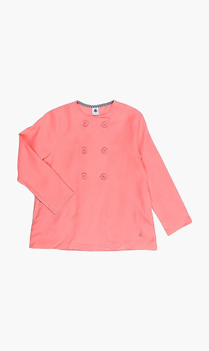

PETIT BATEAU Double Breasted Linen Jacket