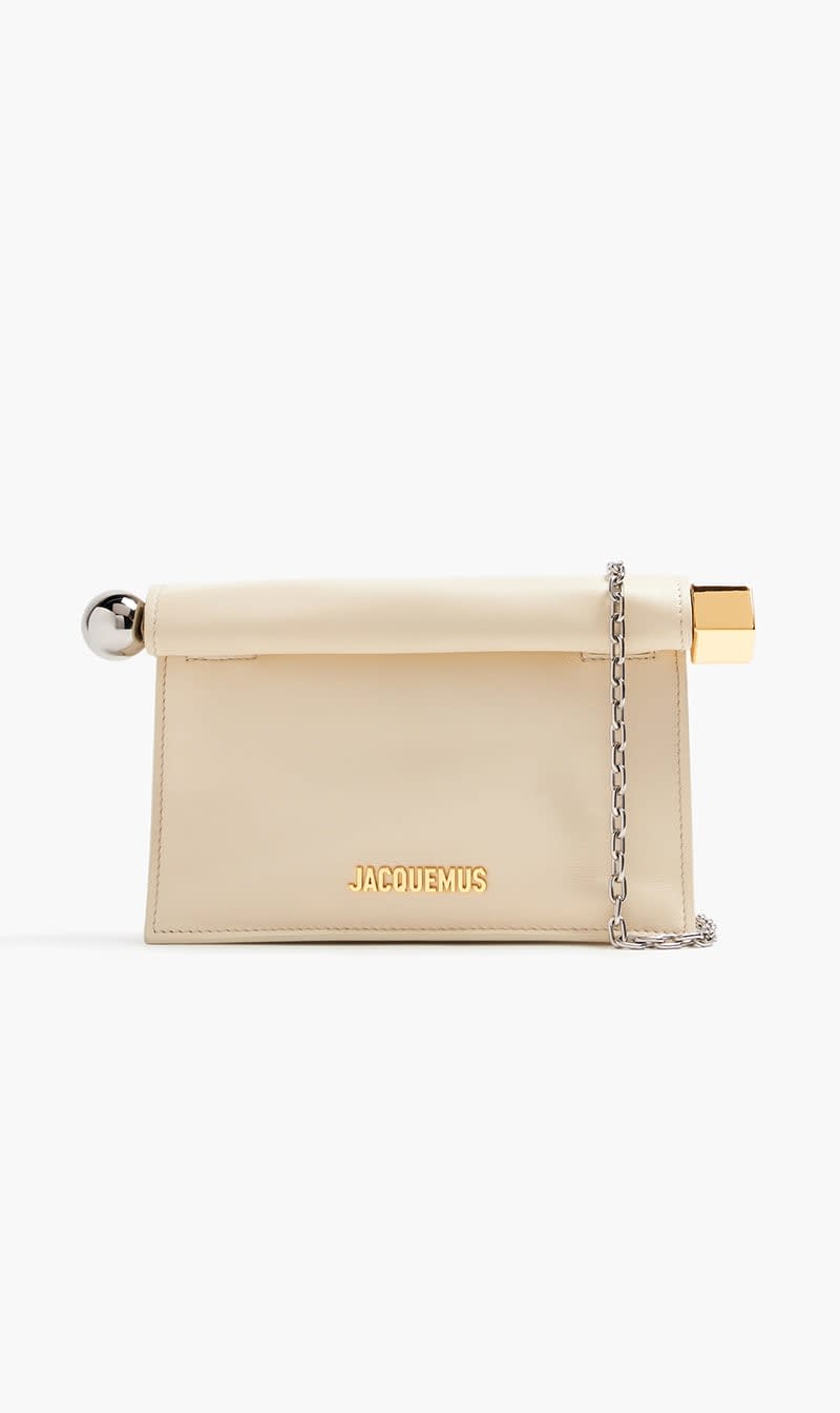 

Jacquemus White La Petite Pochette Rond Carre Clutch for Women | The Deal Outlet
