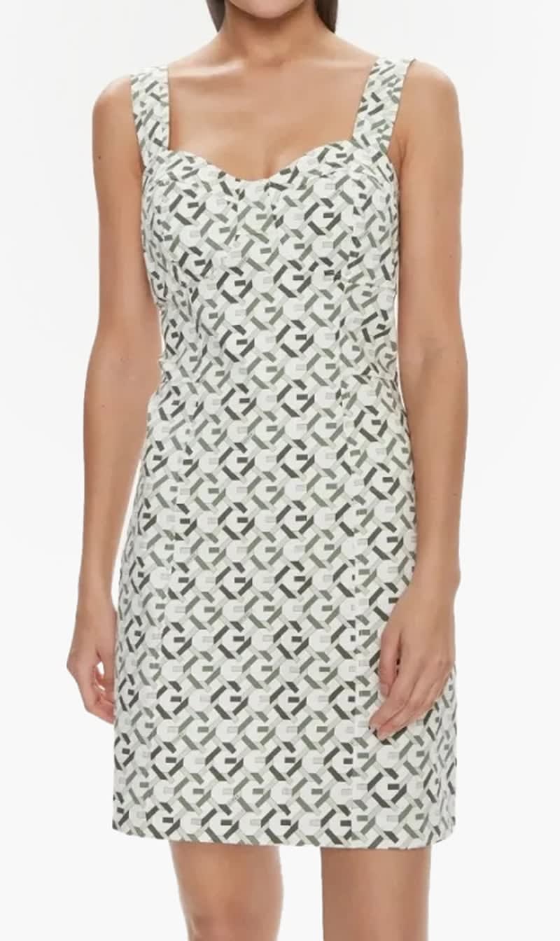 

Guess Green Sl Beatrice Structured Dress for Women | The Deal Outlet