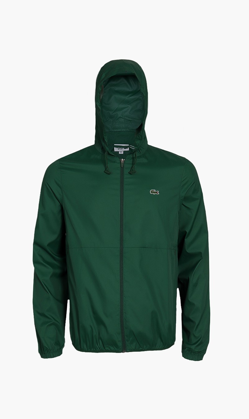 

Plain Hooded Water-resistant Jacket