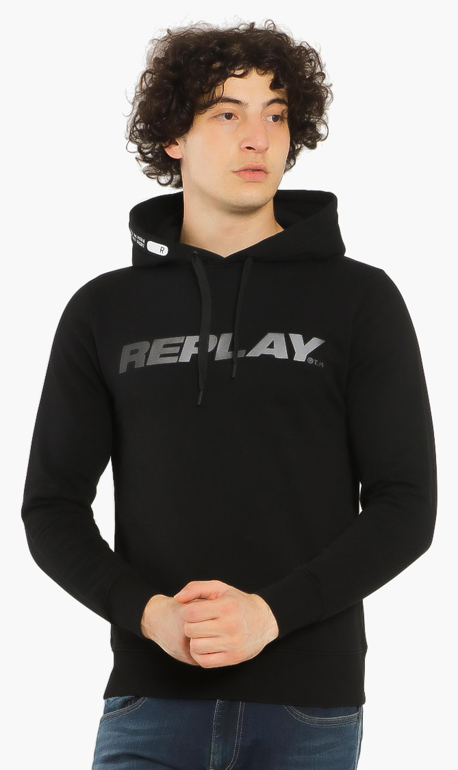 

Replay Large Logo Print Hoodie