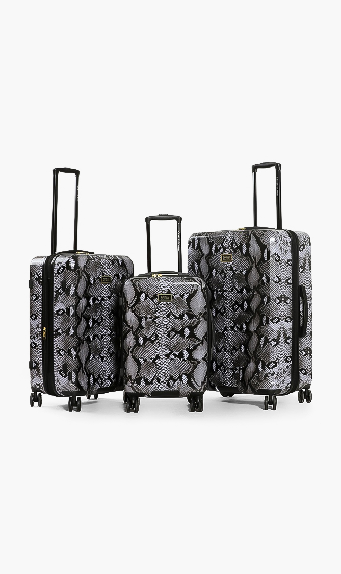 

Cavalli Class Grey Lightweight Python Print Spinner Suitcase Set | The Deal Outlet