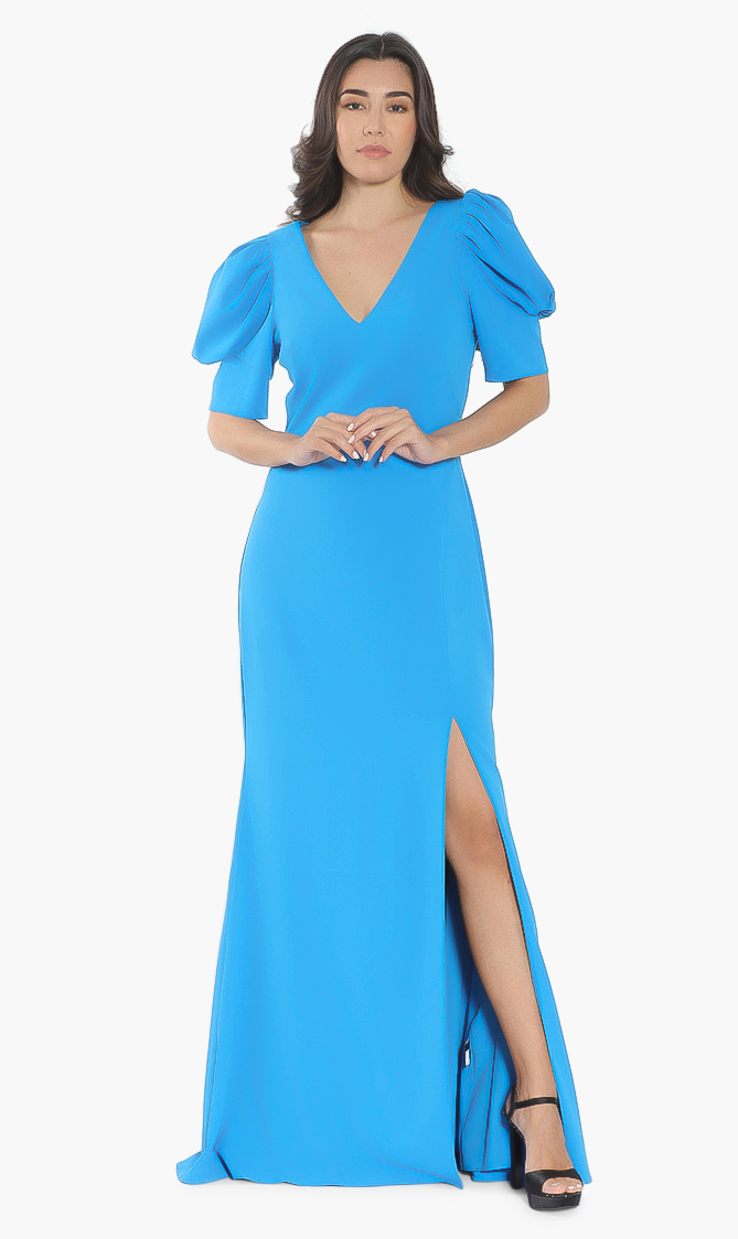 

Badgley Mischka Deep V-neck Dress