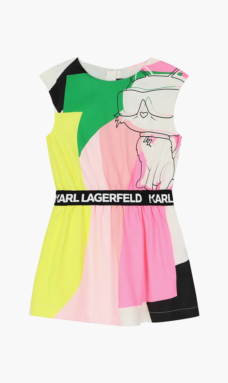 

Karl Lagerfeld Multi-color Logo Waistband Dress for Girls | The Deal Outlet