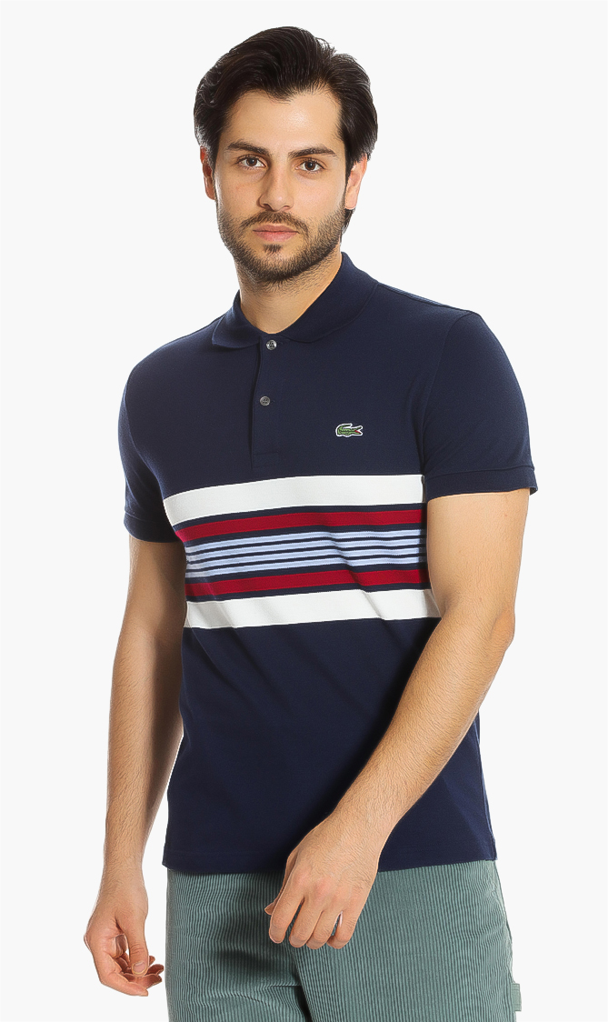 

Lacoste Striped Panel Slim Fit Polo Shirt