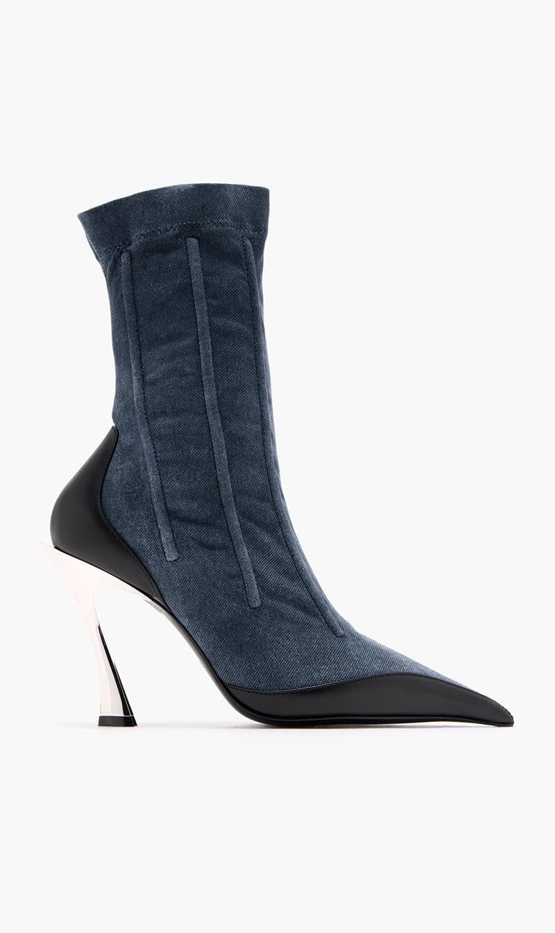

Mugler Blue Corset Ankle Boots for Women | The Deal Outlet