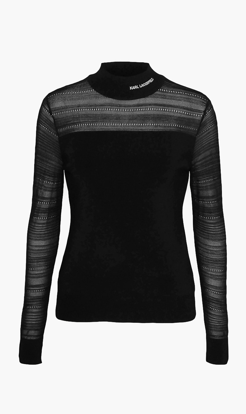 

Karl Lagerfeld Black Light Weight Logo Sweater for Women | The Deal Outlet