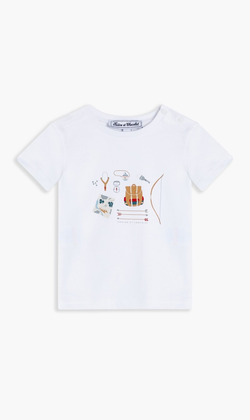 

Tartine Et Chocolat White Green T-shirt for Kids | The Deal Outlet