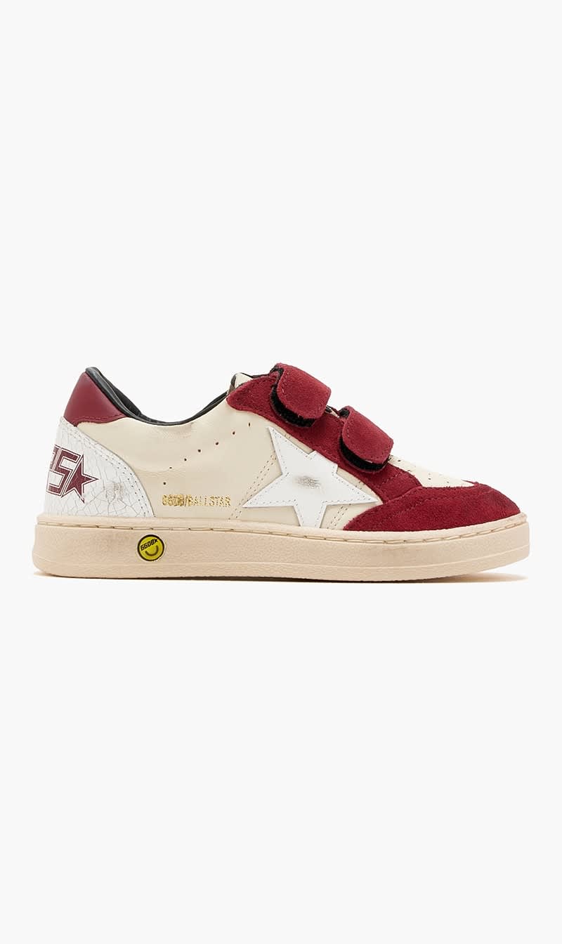 White Ball Star Strap Nappa Upper Vamp And Tongue Suede Toe And Strap Shiny Leather Star Leather Heel Crac for Boys