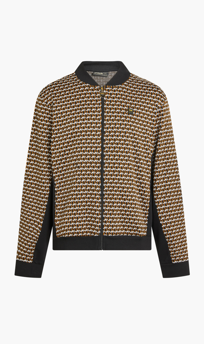 

Fila Brown Vigo Tracktop With Geo Pattern for Men | The Deal Outlet