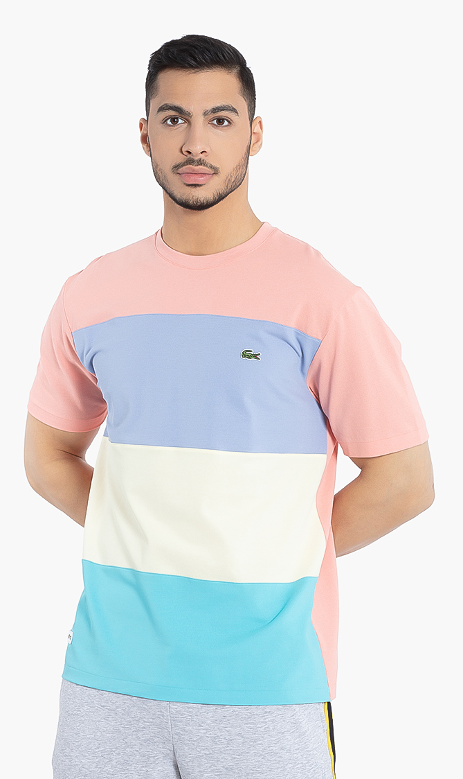 

Lacoste Colorblock Striped Crew Neck T-shirt