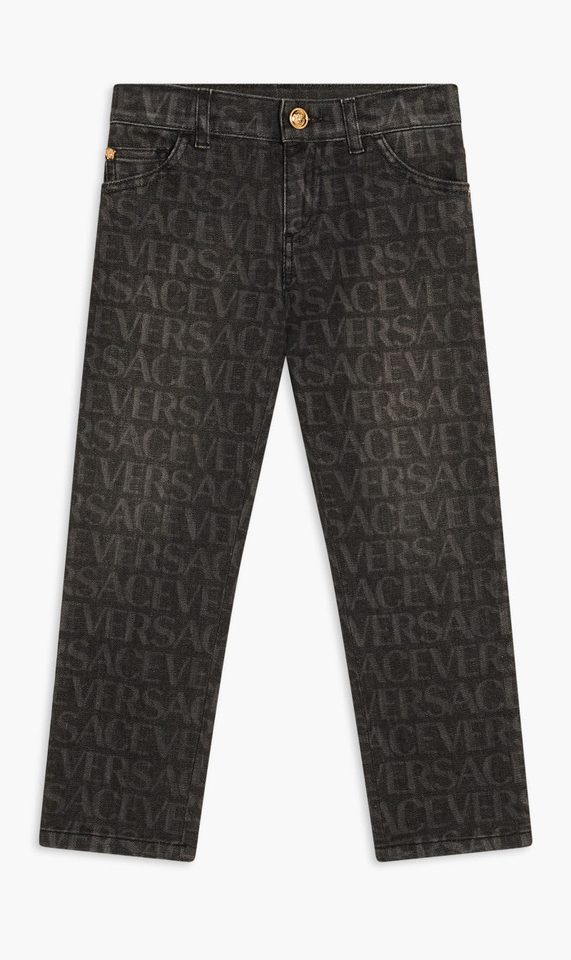 

Versace Black Pant Denim Denim + Versace On Repeat Kids Laser for Boys | The Deal Outlet