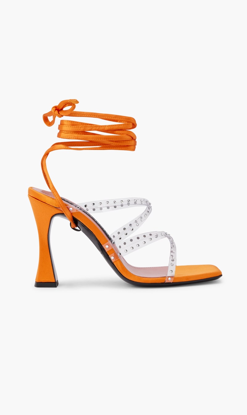 

Les Petits Joueurs White Pvc Crystal Sandal Hight Heel for Women | The Deal Outlet