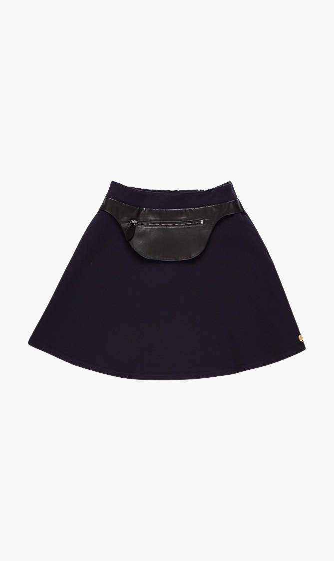 

Lanvin Leather Belt Jersey Skirt