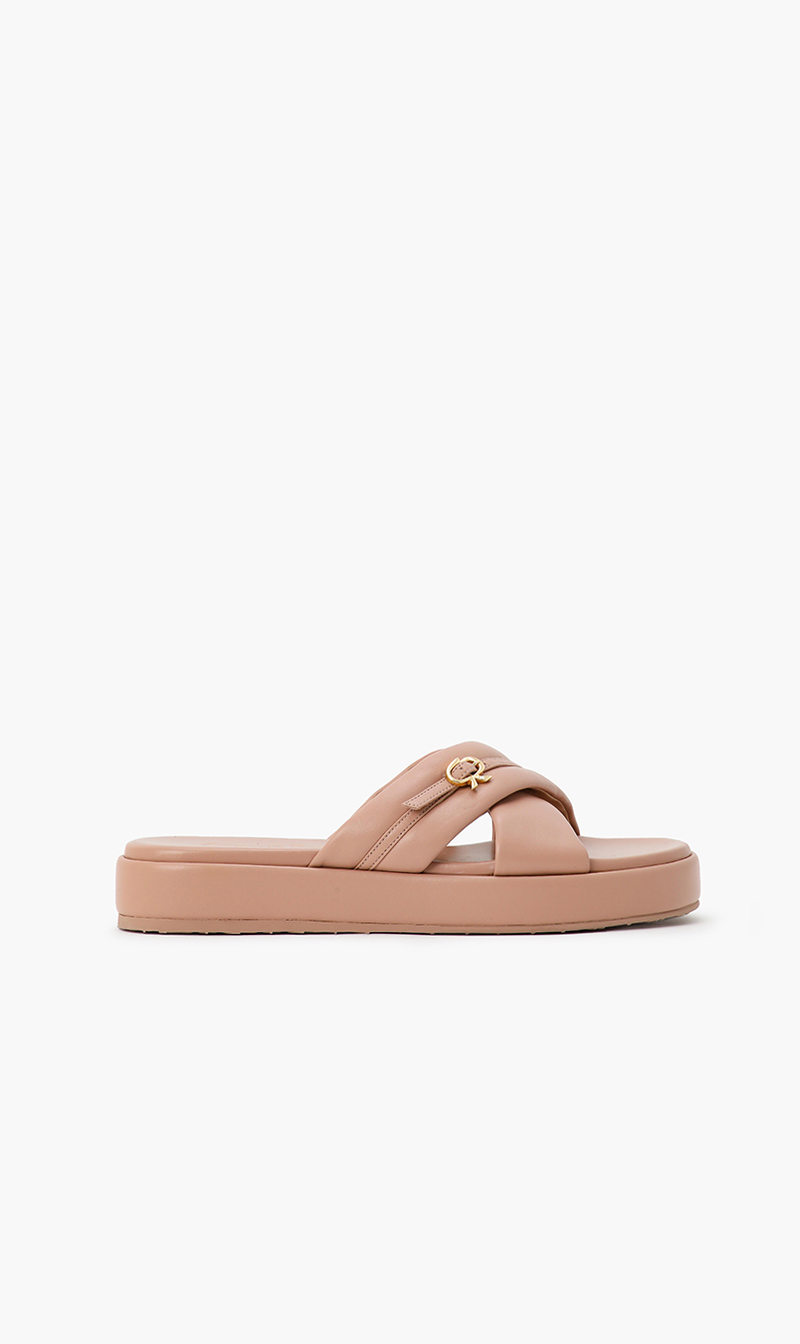

Platform Leather Sandals, Pink