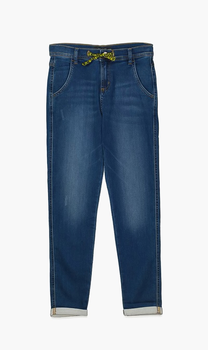 

Drawstring Denim Jeans, Blue