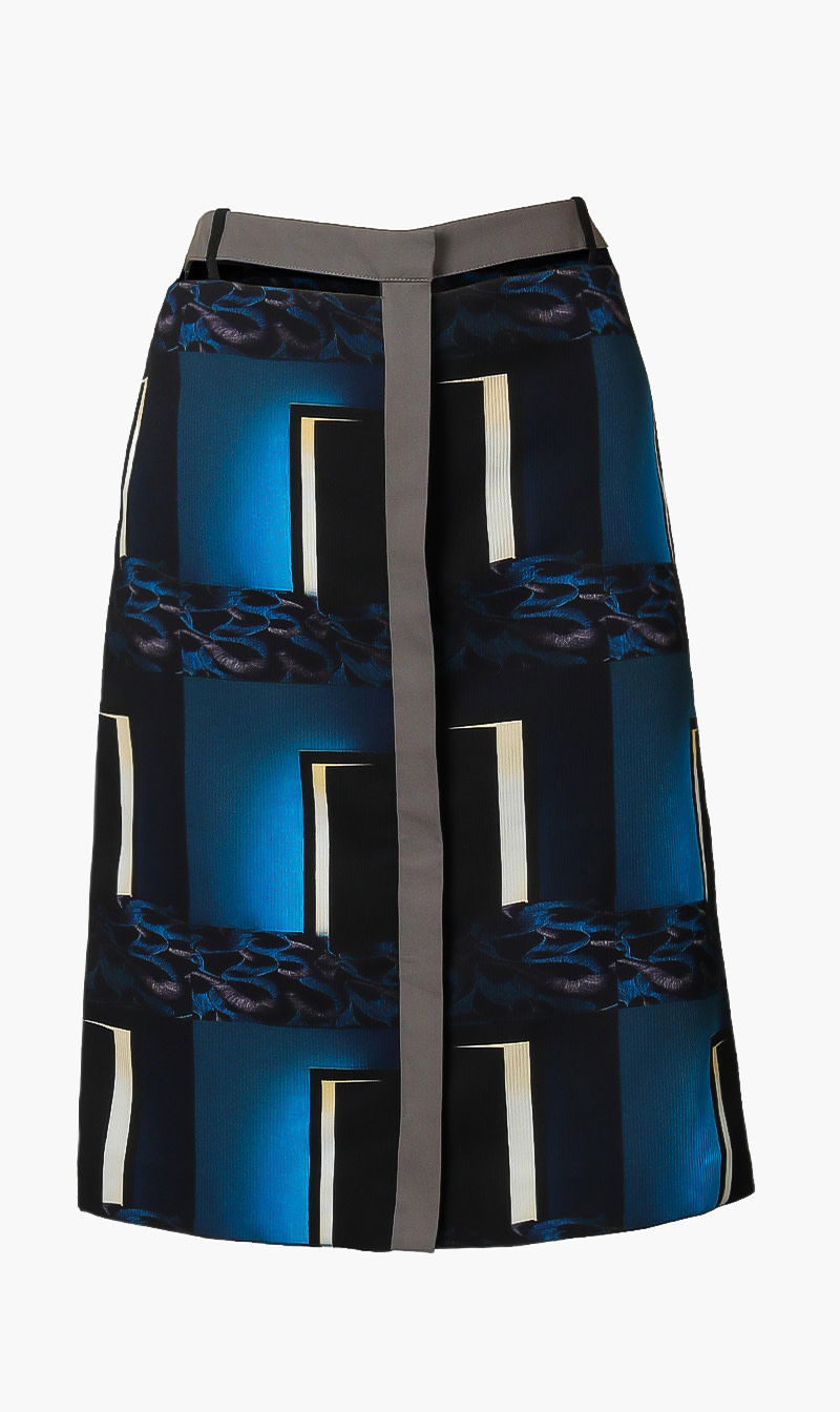 

Abstract Printed Skirt, Blue