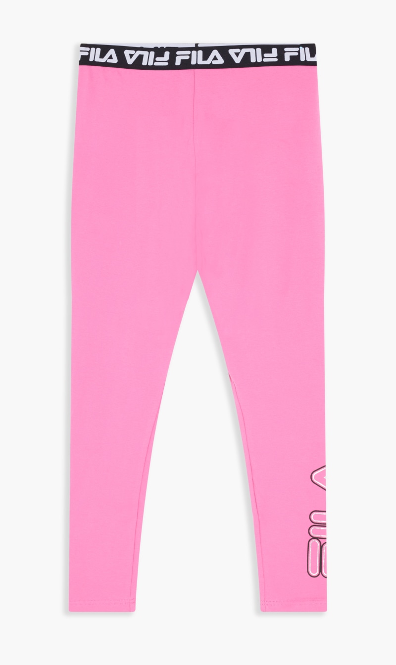 

Fila Pink Legging With Elastic Logo Tape Waist for Women | The Deal Outlet