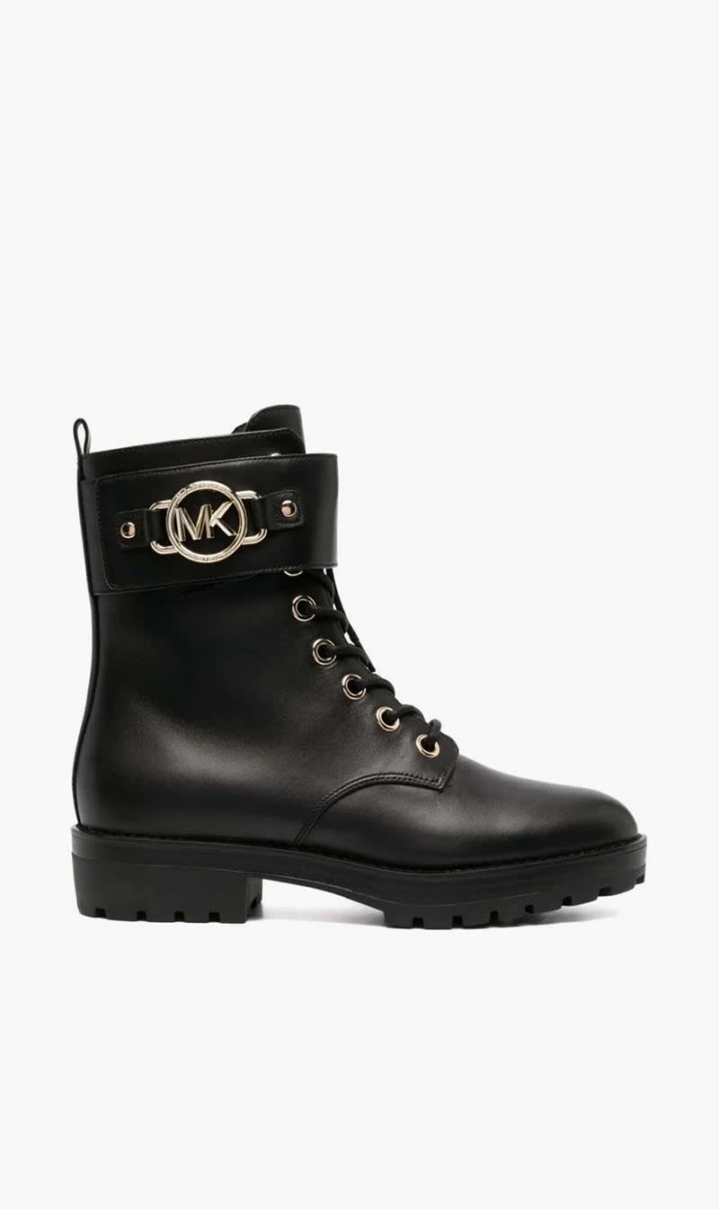 

Michael Kors Black Rory Lace Up Bootie for Women | The Deal Outlet