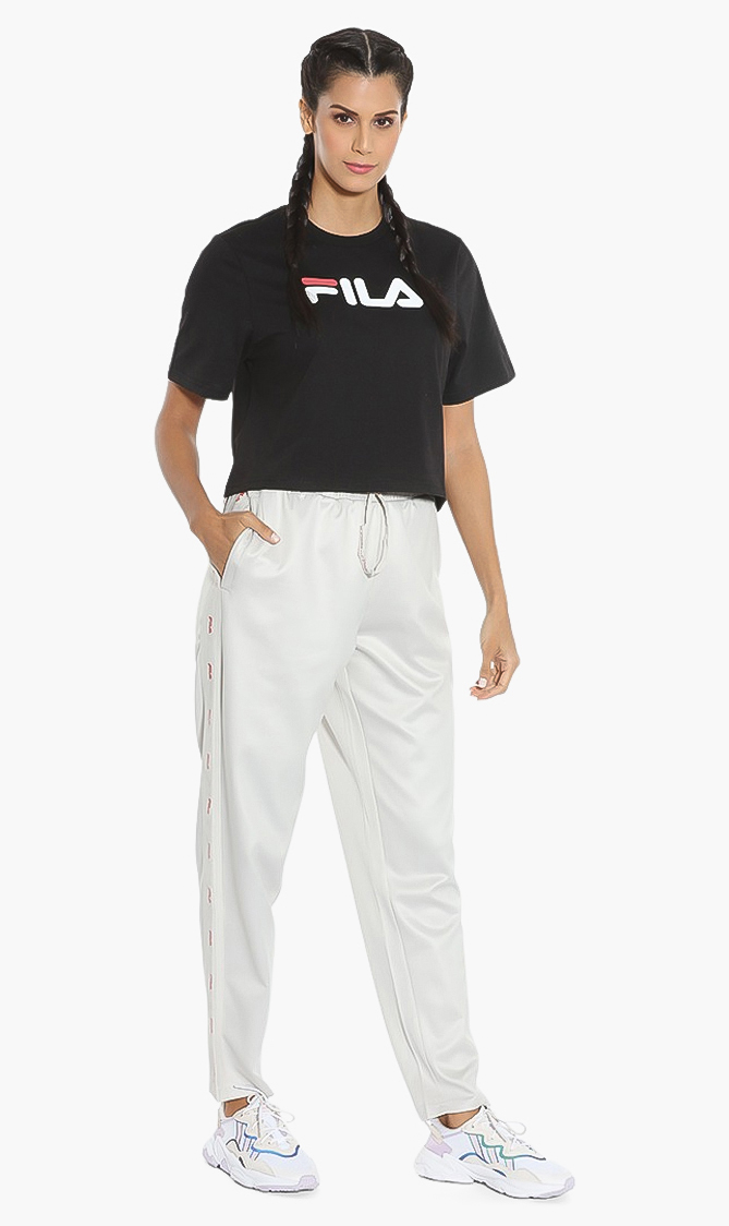 

Aly Leather Look Track Pants, Grey