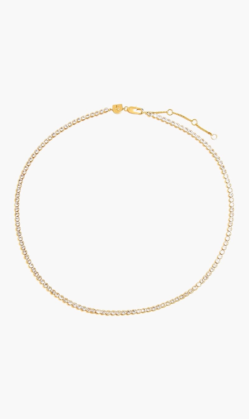Astrid & Miyu Gold Gleam Tennis Chain Necklace for Women
