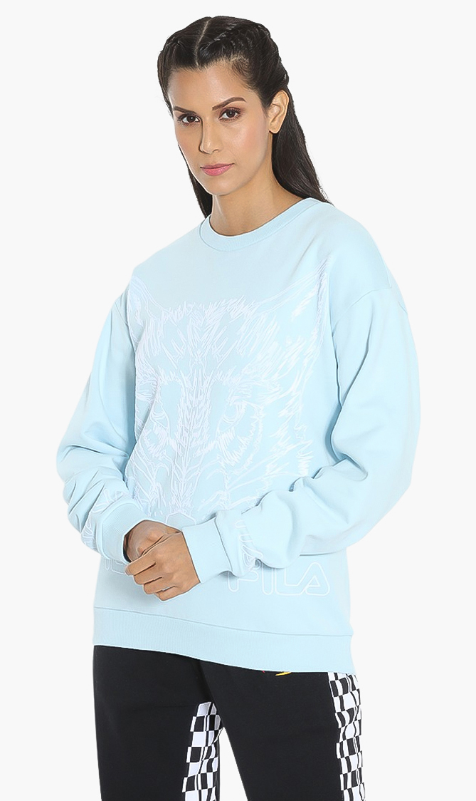 

Halpern Flocked Outline Wolf Sweatshirt, Blue