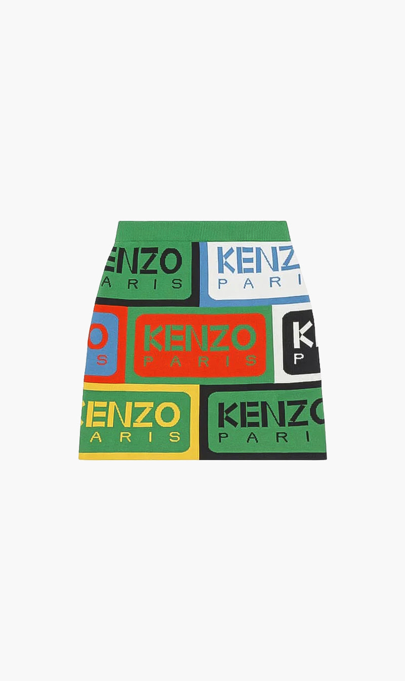 

Kenzo Green Logo Mini Skirt for Women | The Deal Outlet