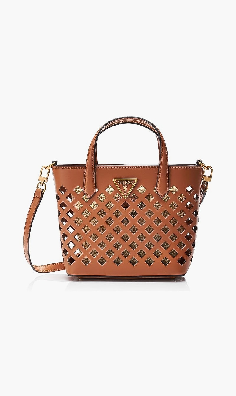 

Guess Brown Aqua Mini Tote Bag for Women | The Deal Outlet