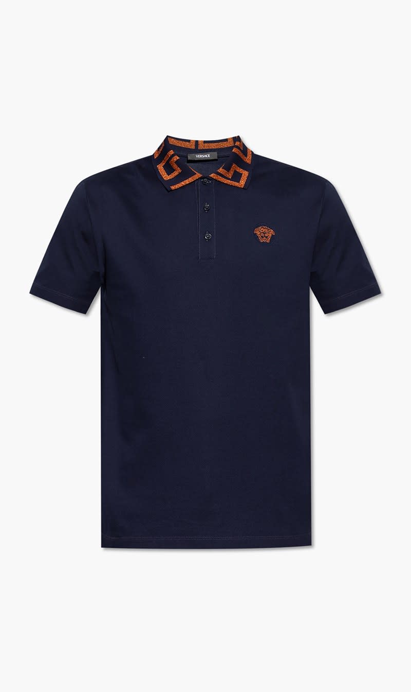

Versace Blue Medusa Motif Polo for Men | The Deal Outlet