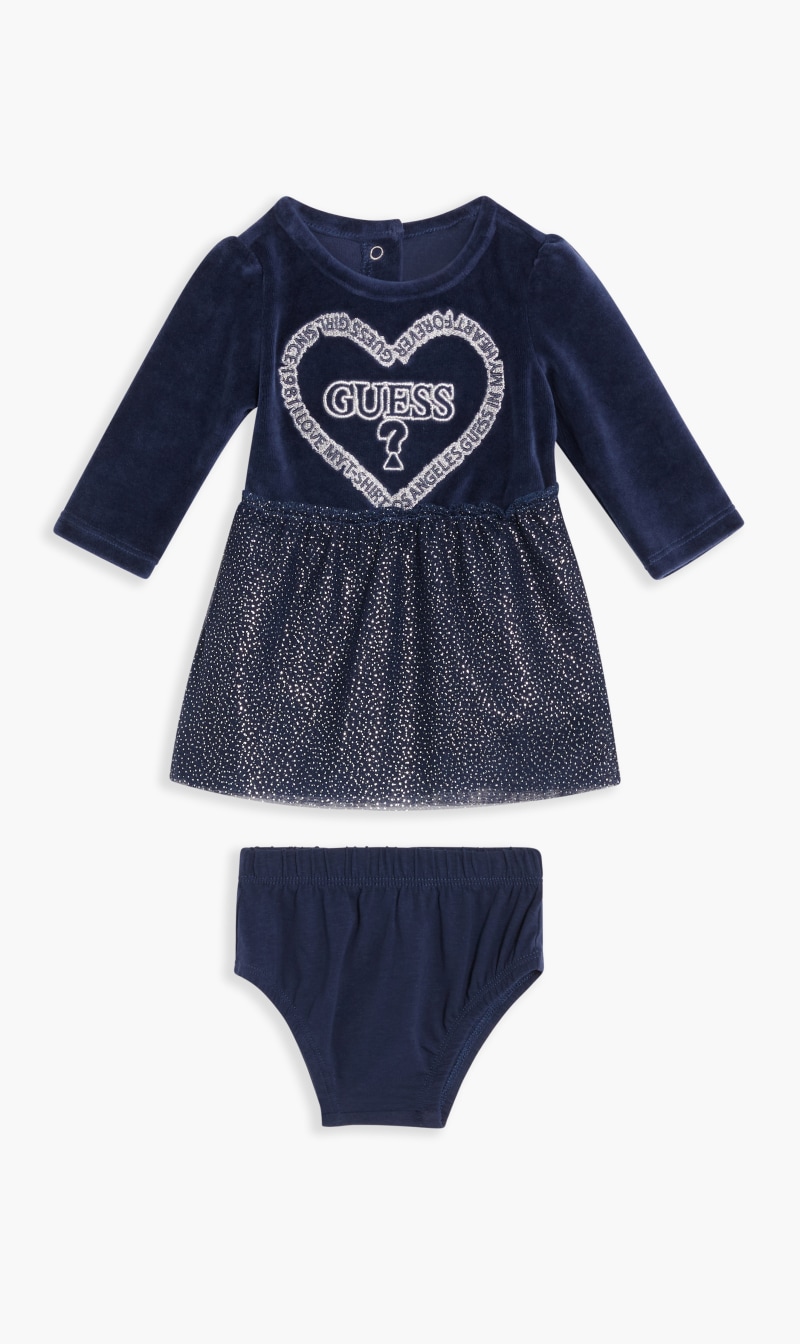

Guess Blue Long Sleeve Infants Dress for Girls | The Deal Outlet