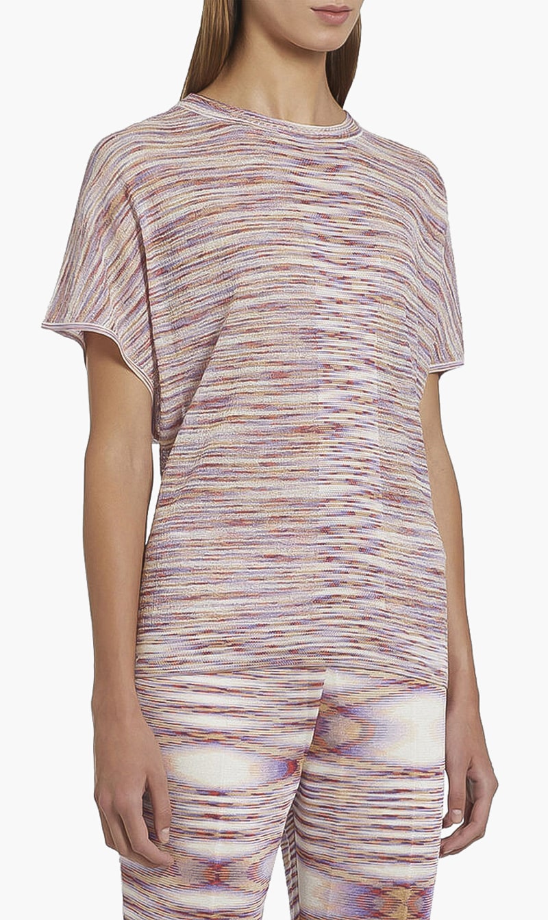 

Knitted Stripe T-shirt, Multi-color
