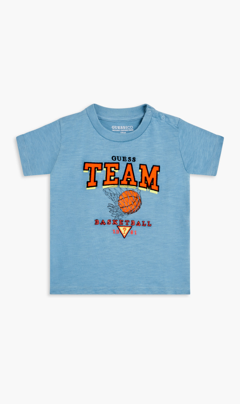

Guess Blue Organic Club Jersey T-shirt for Boys | The Deal Outlet