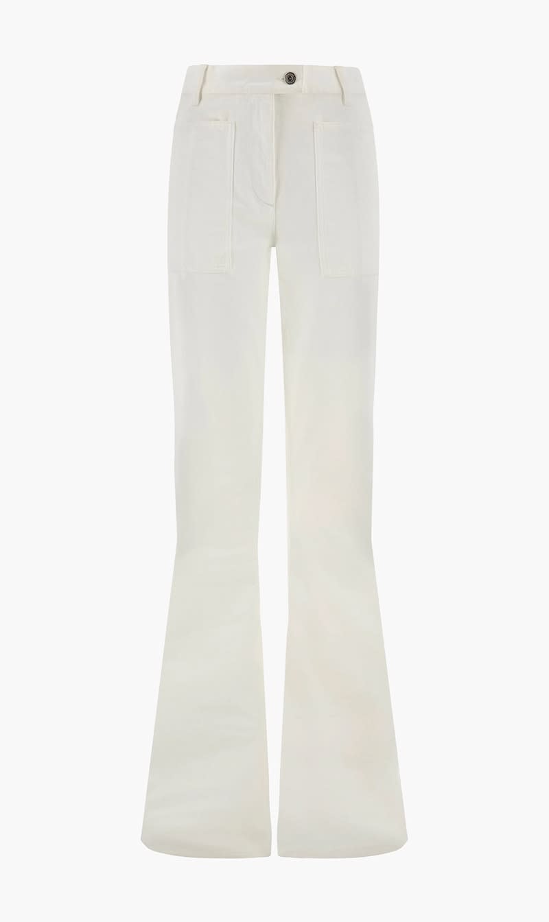 Ferragamo White 5 Pocket Trousers for Women