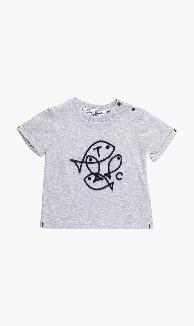

Tartine Et Chocolat Embossed Fish T-shirt