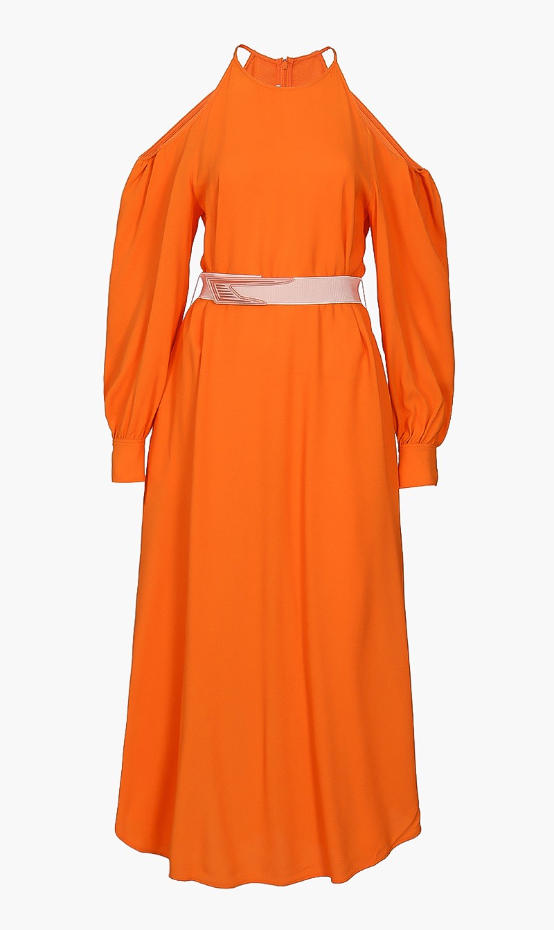 

Belted Drop Shoulder Dress, Orange