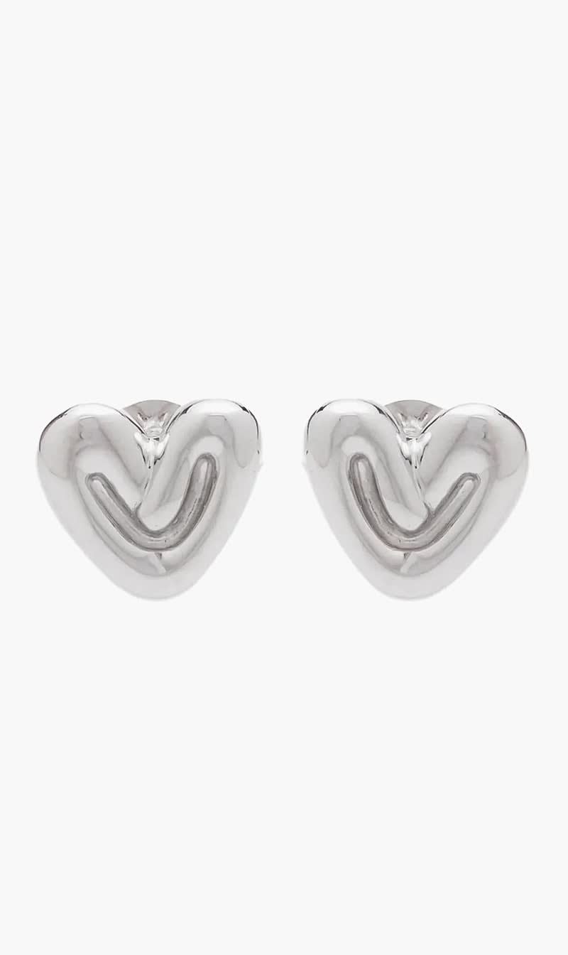 Silver Missoma Gold Puffy Heart Mini Stud Earrings for Women
