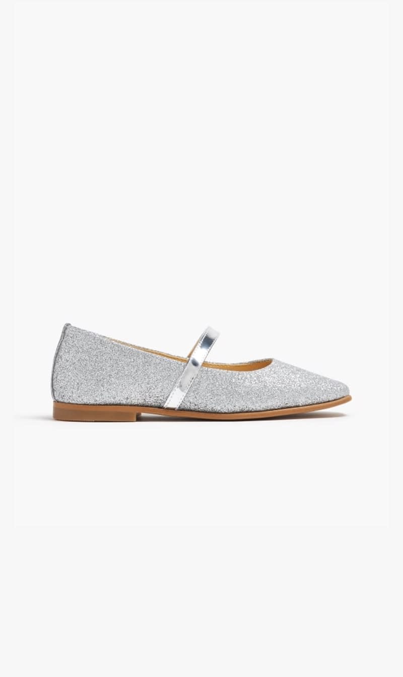 

Andanines Silver Glitter Essential Ballerinas for Girls | The Deal Outlet