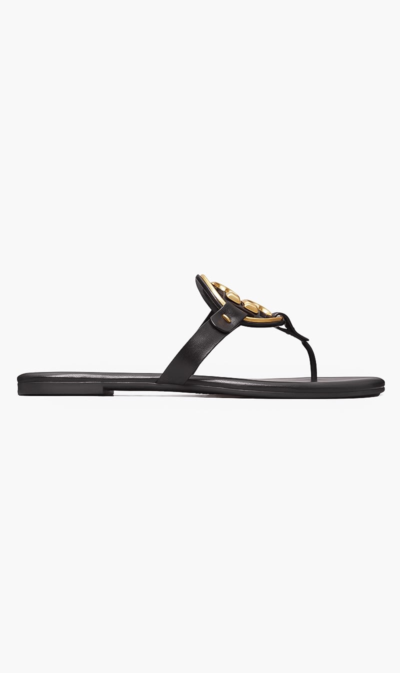 

Tory Burch Black Miller Flip Flops for Women | The Deal Outlet