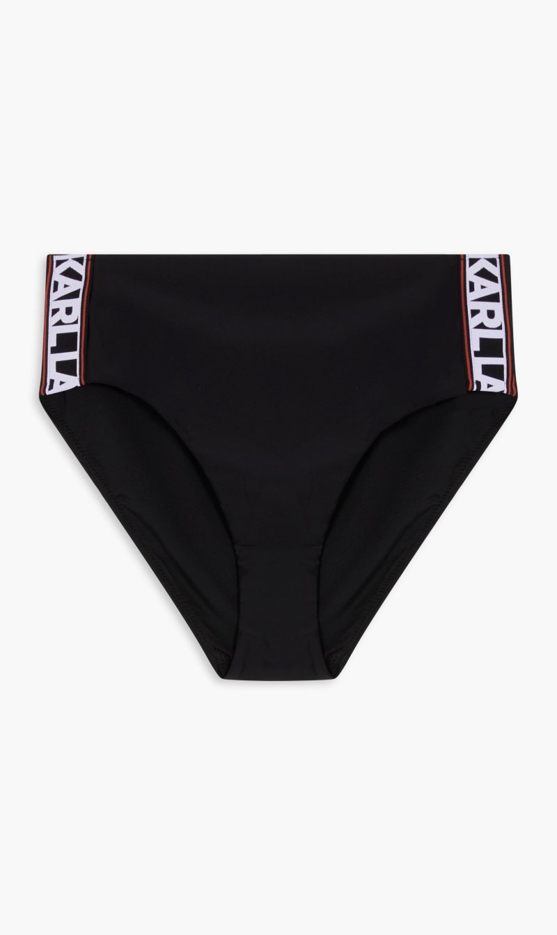 

Karl Lagerfeld Black Elongated Logo High Bottoms for Women | The Deal Outlet