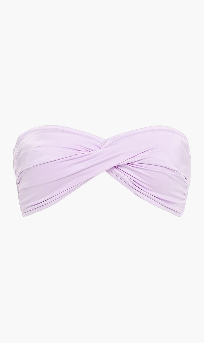 Seafolly White Shine On Twist-front Bandeau Bikini Top for Women