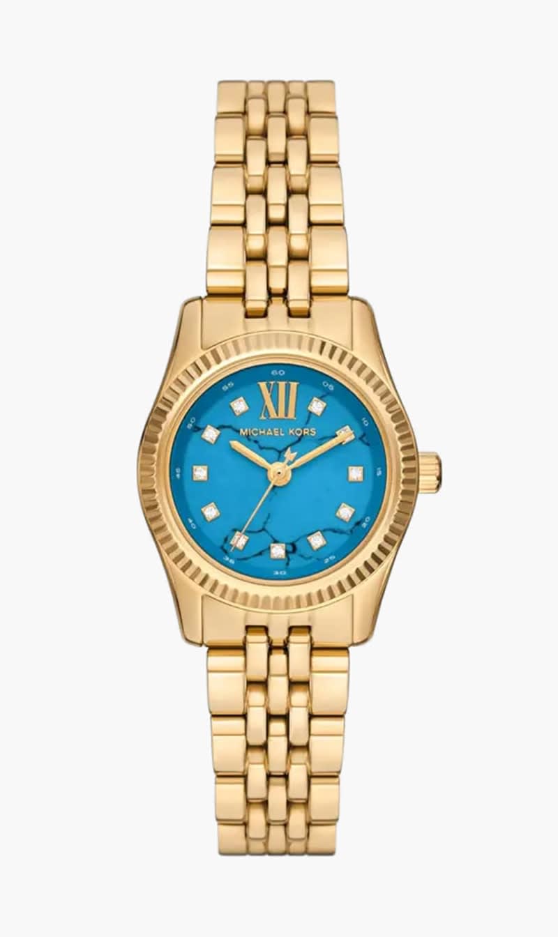 

Michael Kors Gold Quartz Gold Stainless Steel Turquoise Dial Watch for Women