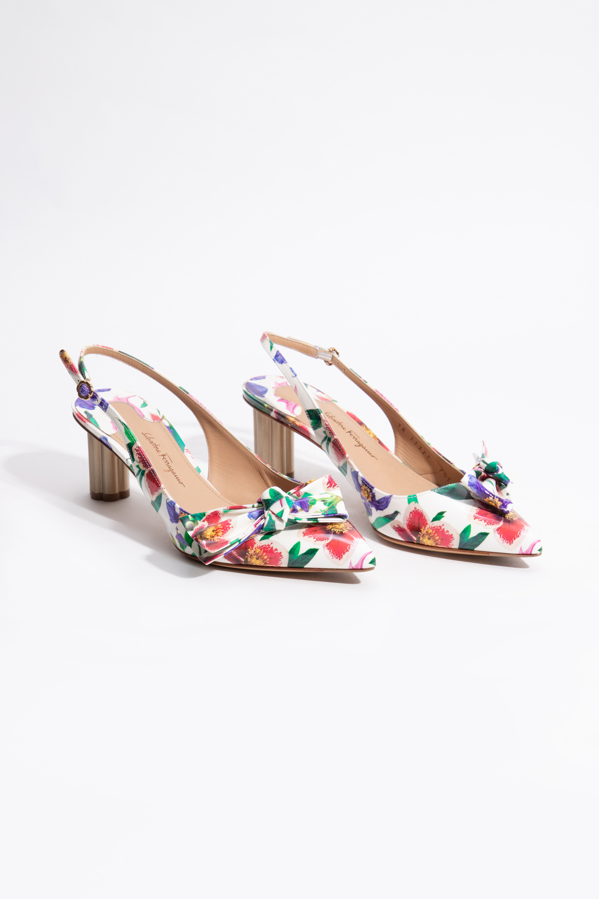 

Salvatore Ferragamo Aulla55 Floral Print Slingback